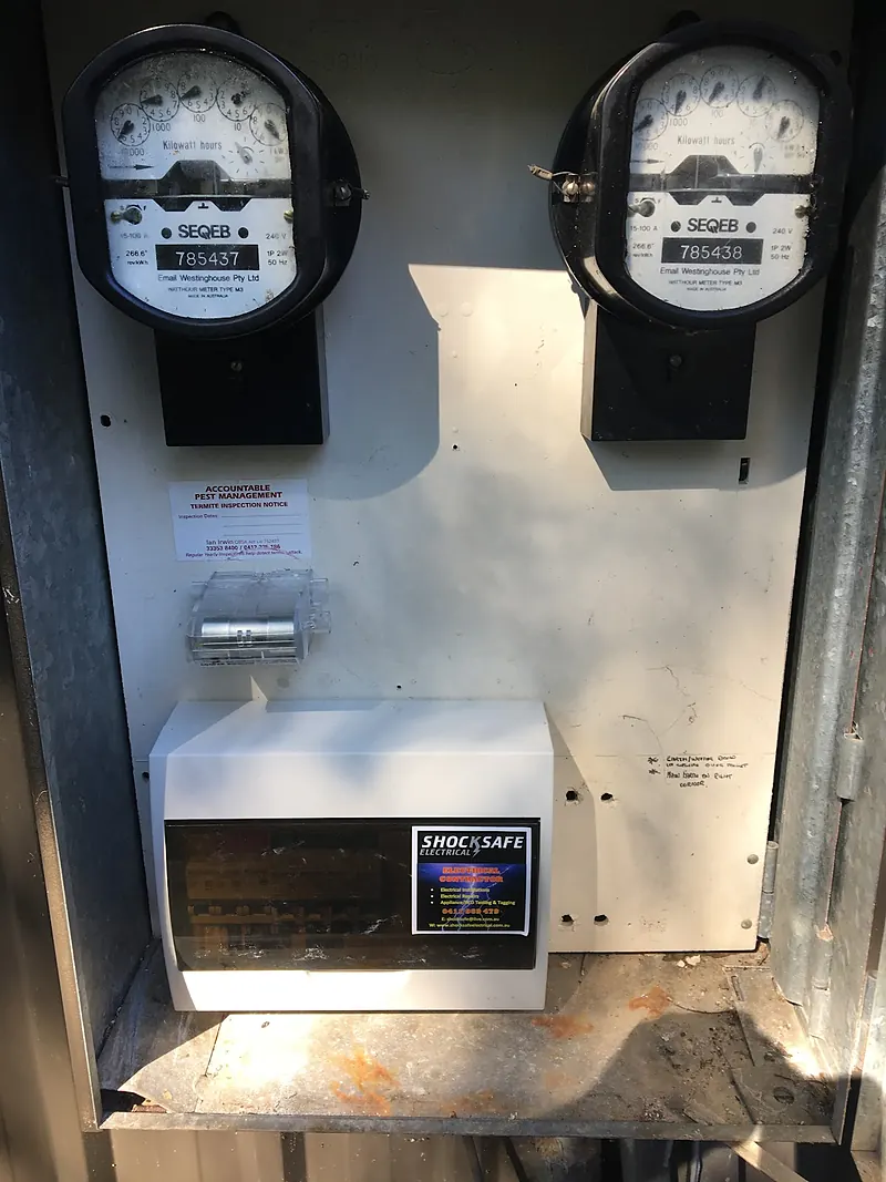 Meter panel with two meters and a new board